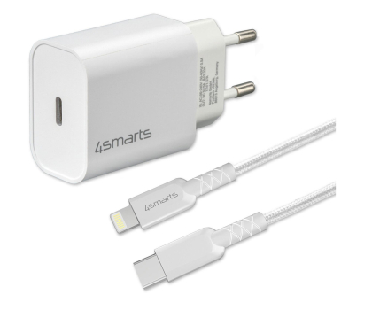 Ładowarka i akumulator 4smarts Ładowarka sieciowa VoltPlug 20W PD USB-C biały